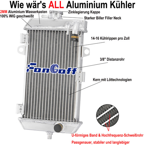 Aluminium kühler für atv - aluminium,