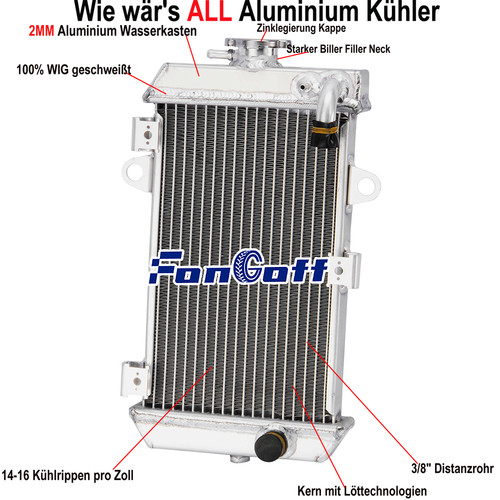 Atv aluminum kühler - aluminum, für
